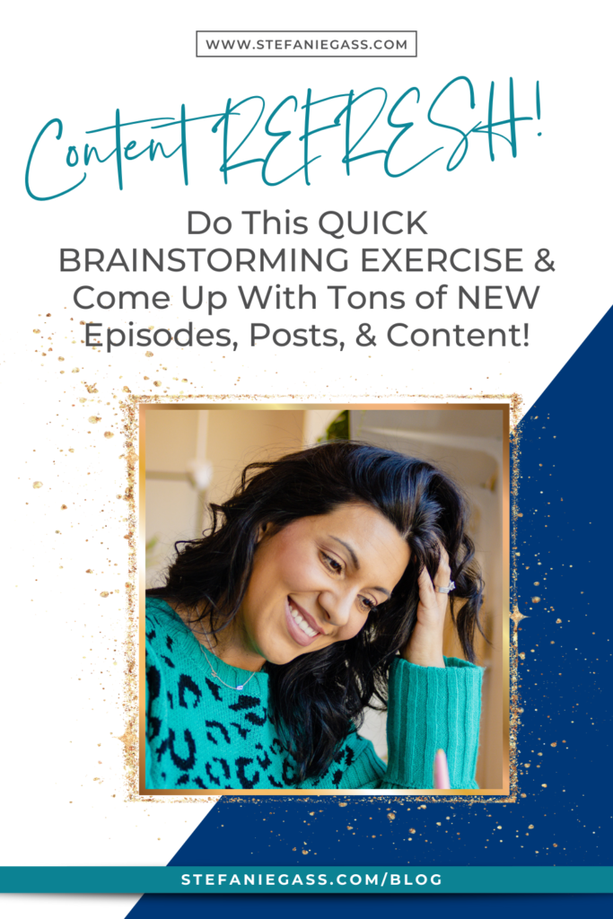 Brainstorming when you're stuck on what content to create for your avatar! Online Content Refresh! Come up with content for episodes, posts, or blogs.
