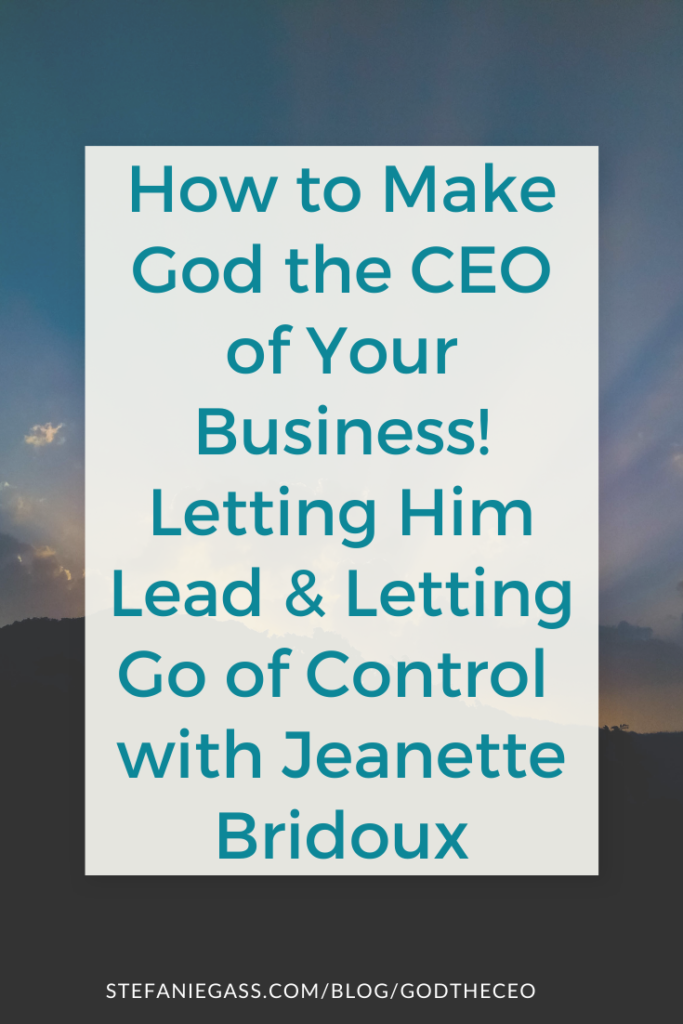We dig into HOW to make God the CEO of your business. How to let him take control and lead us. I know that if you want to run an online business, or you already are - the secret to your success is surrender.