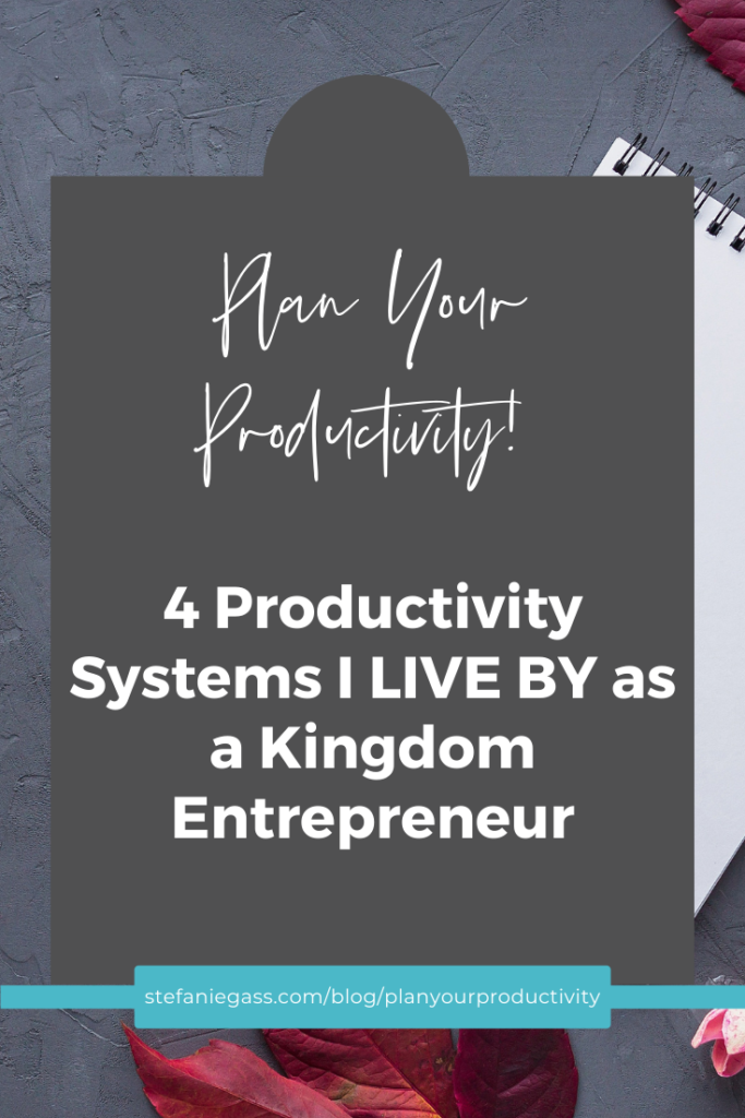 Today we are talking productivity systems! I am sharing my top FOUR productivity systems that I personally live by and use DAILY. I explain how to plan your productivity so you can get more done in less time. Planning and productivity hacks for Christian Entrepreneurs