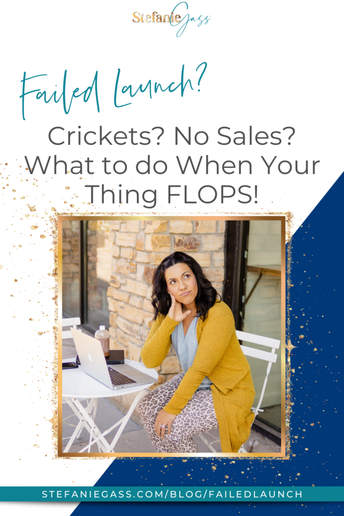 In this episode, I walk you through 5 THINGS you need to evaluate after something fails, flops, or doesn't do what you expected. There is no such thing as giving up, there's only GROWING UP. Taking lessons and applying them, tweaking, and re-doing!
Long Title: FAILED LAUNCH? Crickets? No Sales? What to do When Your Thing FLOPS!