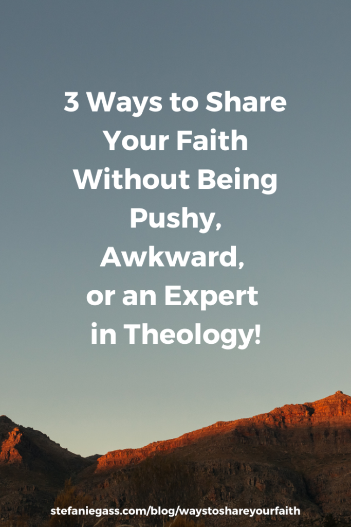 I decided to do a fun episode for you today on sharing your faith. If you're anything like me, you probably have some narrative that you're unqualified to talk about your faith. That it would push people away. That it would be awkward or weird. And maybe... the whole thing just gives you anxiety! Here are 3 ways that you can share your faith without being pushy, awkward, weird, or knowing a bunch of theology!