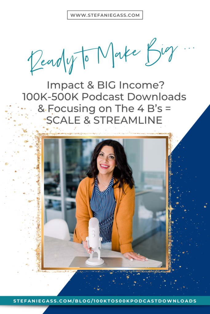 What to focus on as you go from 100K-500K downloads on your show. This is the perfect time to focus on building a team, biz basics, building and growing, and becoming the director of growth in your organization! Success awaits!