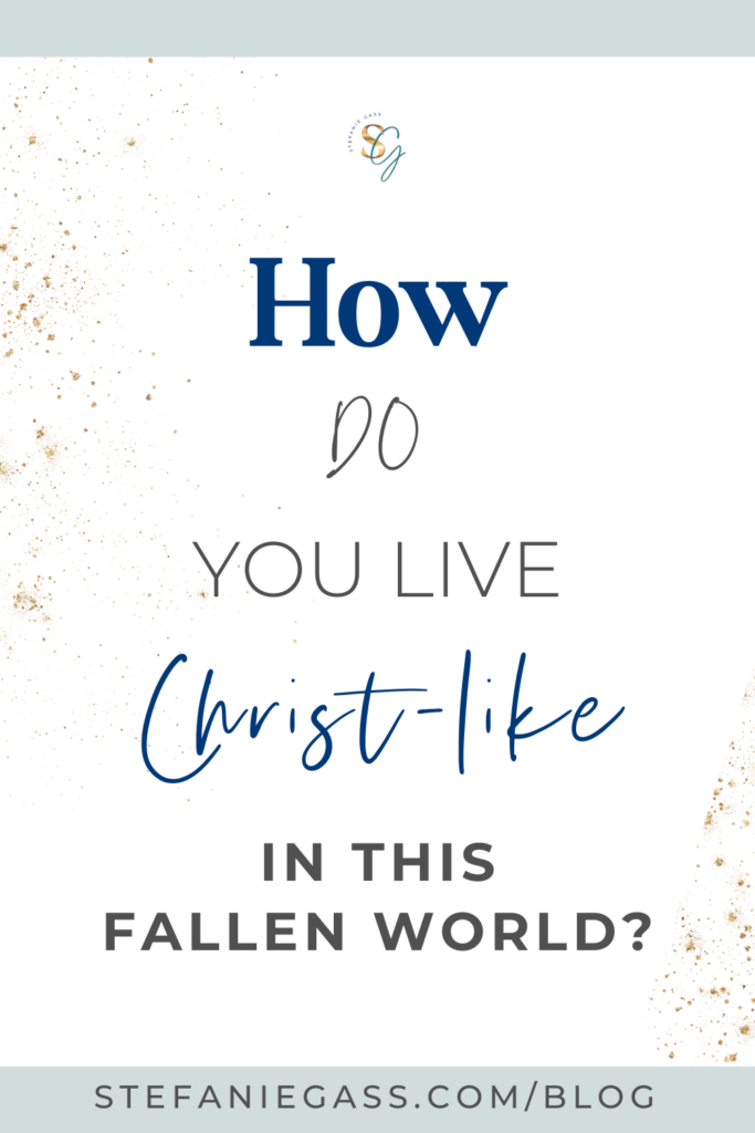 Graphic that says, "How Do You Live Christ-Like in This Fallen World?" Link at bottom is stefaniegass,com/blog