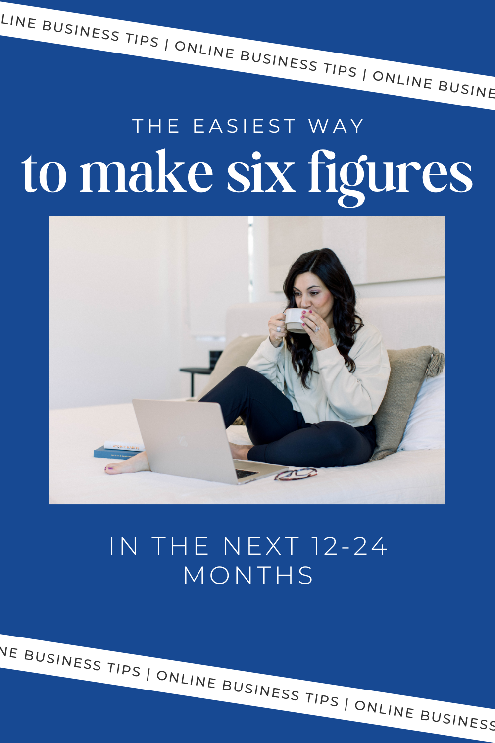 Text says " The easiest way to make six figures in the next 12-24 months"