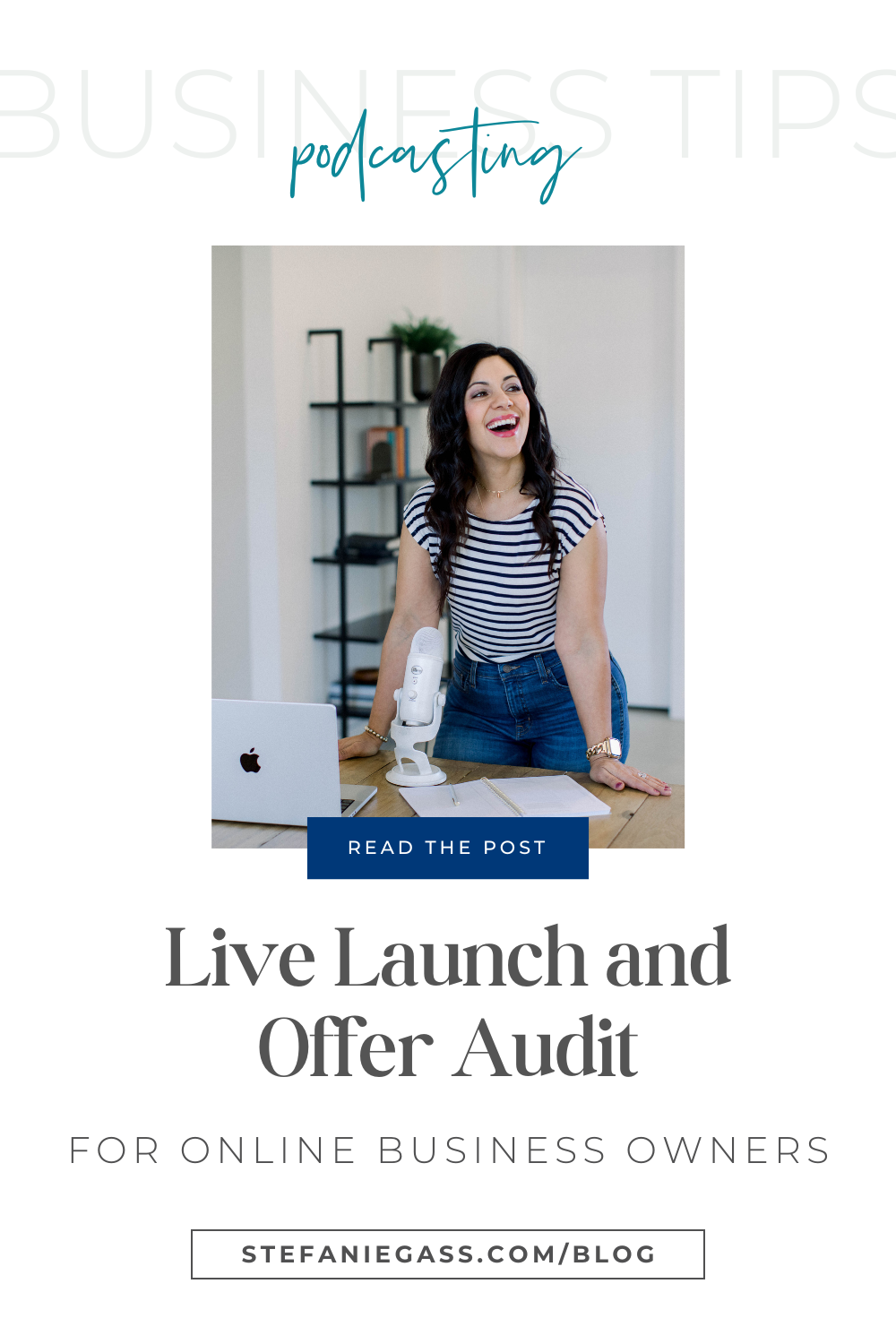 Text  says " live launch and offer audit for online business owners" 