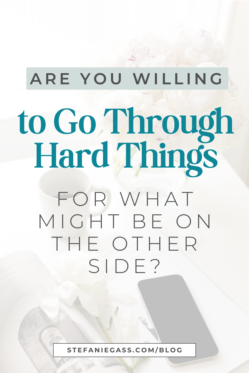 Image text reads: Are you willing to go through hard things for what might be on the other side? Stefanie Gass Blog